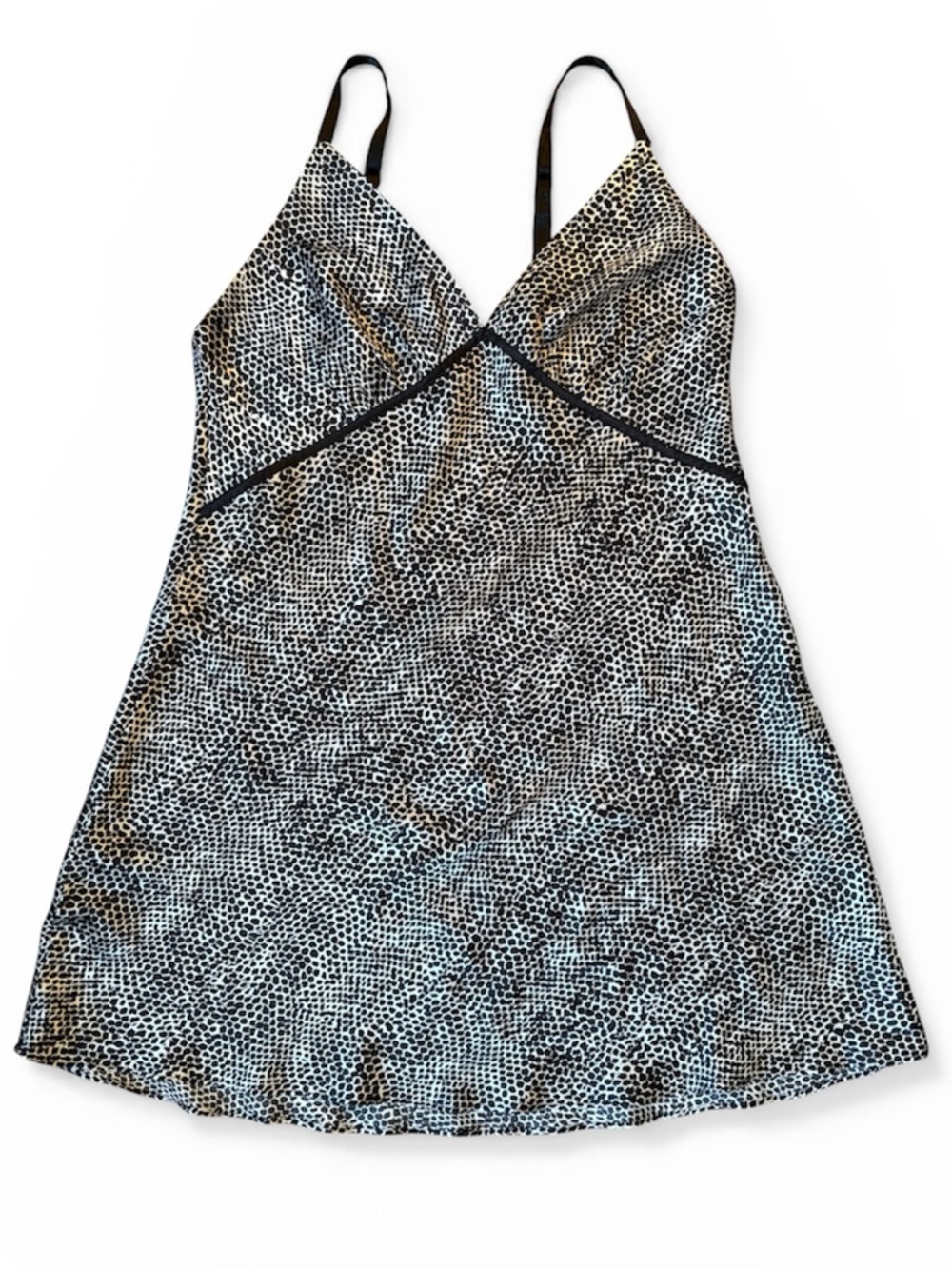 Jones NY slip minidress coquette black & white animal print M 90s vibe